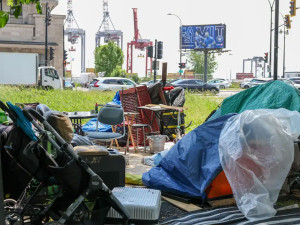 Photo of the Notre-Dame camp. Photo credit: François Roy, La Presse archives.